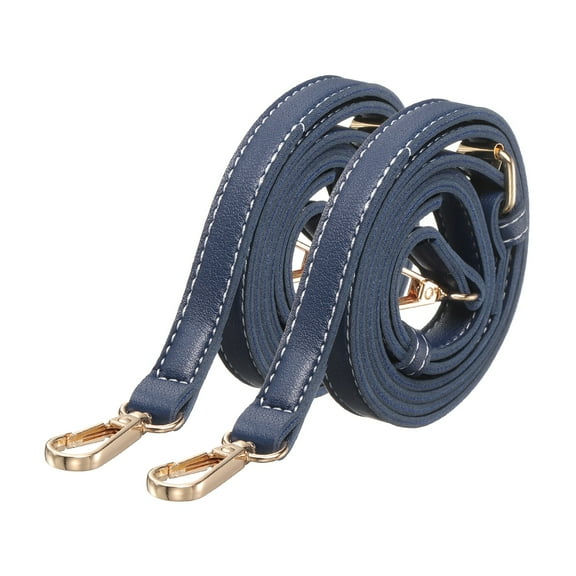 Leather Purse Straps [2Pcs] - 51.2 Inch Adjustable Straps Replacement for Handbags Use for Purse & Crossbody Bag & Handbag - [Deep Blue & Gold]