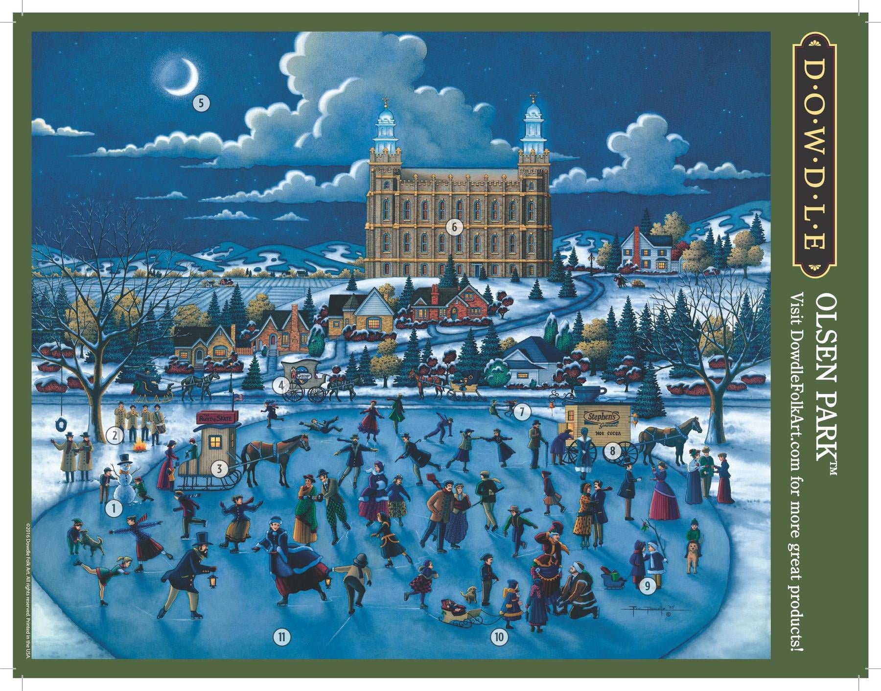 Dowdle Folk Art 'Olsen' Winter Scene 500-Piece Jigsaw Puzzle - 16x20 Inch Finished Size - View #6