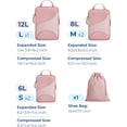 thumbnail image 2 of Juego de 6 cubos de embalaje de compresión para maletas, organizadores de maletas de compresión con bolsa de zapatos, 01-Rosa, 6 Set, 2 of 4