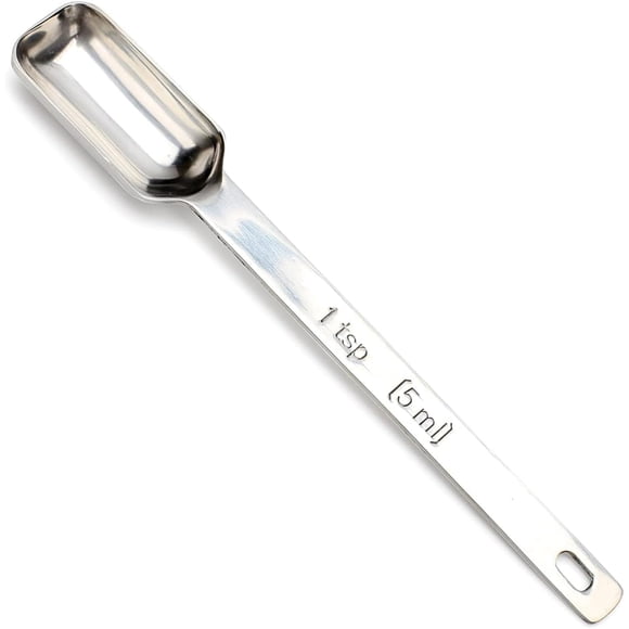 Cuillère Doseuse Étroite en Acier Inoxydable, 1 C. à Thé, pour Épices Fines et à Ouverture Étroite - Qualité Commerciale de Chef pour la Pâtisserie et la Cuisine, par Dépôt de 2 Lb par Dépôt de 2 Lb