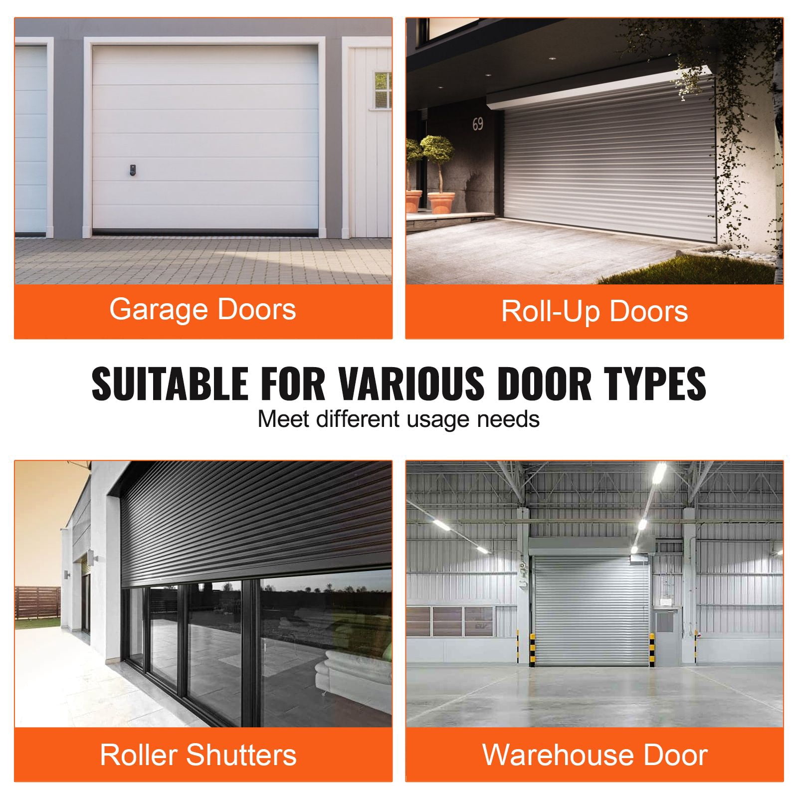 20ft Garage Door Bottom Seal with U-Shape + O-Ring Design, 5/16" T-End, Heavy-Duty Rubber, 7-Layer Insulation, Weatherproof for Garage Doors