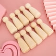 thumbnail image 4 of M Buder Set de 10 Piezas de Muñecas de Madera Natural para Pintar DIY y Manualidades, Figuras Femeninas de 6.5 cm / 2.6 inches, Juguete Creativo y Decorativo para Niños, Desarrollo de Creatividad, 4 of 9
