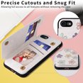 thumbnail image 5 of Allytech iPhone SE 2022 2020 Case with Card Holder, Stylish Flower with Glitter Bling Rhinestone Stand Shockproof Slim Fit Bumper Wallet Case for Apple iPhone SE 3rd 2nd Gen/ iPhone 8/7 - Floret, 5 of 7
