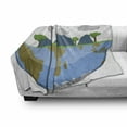 thumbnail image 2 of Earth Day Soft Flannel Fleece Throw Blanket, Half Earth Illustration with a Mountainous Landscape and Clouds, Cozy Plush for Indoor and Outdoor Use, 60" x 80", Deep Sky Blue Multicolor, by Ambesonne, 2 of 5
