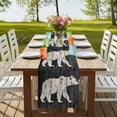 thumbnail image 4 of White Brown Bear 60 Inch Table Runner, Rustic Country Retro Wood Grain Farmhouse Dresser Scarf Cotton & Linen Tablerunner for Dining/Kitchen Island/Holiday Party Décor 13" x 60", 4 of 9