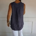 thumbnail image 3 of Blmnix Tank Tops Woman Plus Size Loose Linen Tank Tops Tank Top Blue Sleeveless V Neck Vest Top for Women, 3 of 5