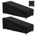 thumbnail image 1 of 2PCS Housse de Transat Imperméable Couverture de Transat Extérieur Jardin Patio Meubles avec un Sac de Rangement Noir 210 X 75 X 40 X 80 Cm, 1 of 11