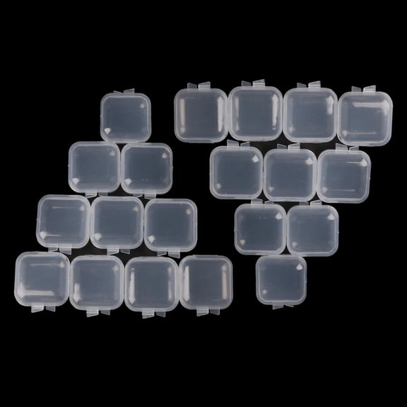 LICEWO 20Pcs Square Mini Clear Plastic Storage Containers Box with Lids for Small Items