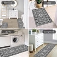 thumbnail image 4 of 2 Piece Boho Kitchen Decor Rug Set, Vintage Floral Bohemian Kitchen Floor Mats, Non Skid Washable Gray Kitchen Runner Carpet 17"x30"+17"x47" Grey, 4 of 6