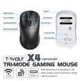 thumbnail image 5 of Ultra-Lightweight Wireless Gaming Mouse with Decorative Stickers, 59g Tri-Mode Rechargeable Mouse, 1000Hz Polling Rate, Ergonomic Design for Gaming, Work, Laptop & PC, Black, 5 of 15
