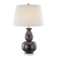 thumbnail image 2 of Benzara Modern Style Ceramic Table Lamp with Triple Gourd Base, Black and White, 2 of 2