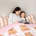 thumbnail image 4 of Erosebridal Flower Capybara Bedding Comforter Set for Kid, Buffalo Plaid King Bedding Sets, Pink Reversible, 7pcs, 4 of 7