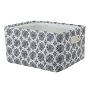 Mainstays Black and White Medallion Canvas Storage Basket with Handles