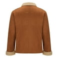 thumbnail image 6 of YLSDY Mens Shearling Bomber Suede Jacket Winter Warm Faux Leather Suede Jackets Vintage Sherpa Lined Fleece Overcoats Brown L, 6 of 6