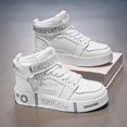 thumbnail image 2 of Men's High-Top Fashion Sneakers - Casual Lace-Up Athletic Shoes with Solid Color PU Upper, Breathable PU Lining, Durable Rubber Sole, and Comfort Fabric Insole, 2 of 9