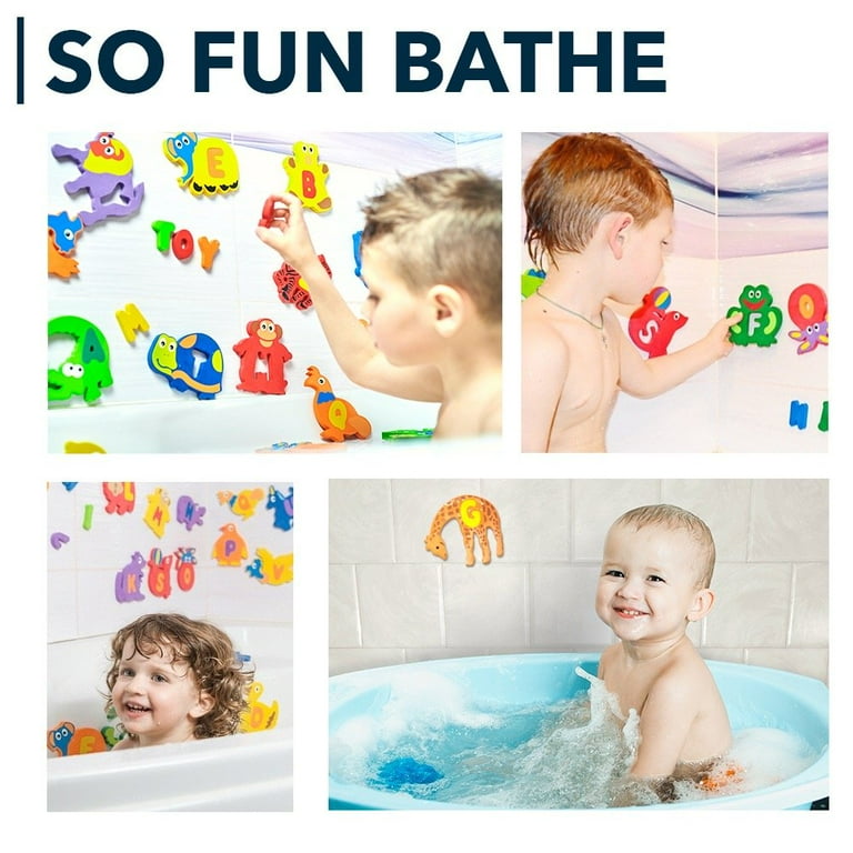 Bath Toys for Toddlers 1-3 Years Old Fishing Games for Kids Age 3-5 Bathtub  Water Toys for Boy Girl Suction Shower Toy Rubber Floating Fish Toy for