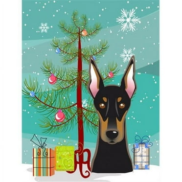 Christmas Tree and Doberman Flag Canvas House Size BB1617CHF