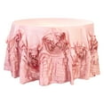 thumbnail image 1 of 1 Pc, Large Rosette Flower Tablecloth 108" Round - Dusty Rose/Mauve For Wedding Cake Tables, Wedding Tablecloths, Quinceaneras, Bridal Showers, Or Special Event, 1 of 1