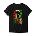 thumbnail image 4 of DDAPJ pyju Black History Month T-shirts for Women Short Sleeve African American Country Celebration Tee Shirts Color Block Printed Casual Round Neck Tee Tops Black XXL, 4 of 5