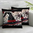 thumbnail image 3 of Halloween Floral Gothic Red Black Pattern Throw Pillow Cover Witch Hat Vintage Flower Bat Spider Web Pillow Cases Cushion Coverfor Home Office Sofa Chair Bedroom, 3 of 5