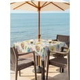 thumbnail image 2 of Easter Outdoor Tablecloth - 54x54 Inch Square Dining Table Cover, Spring Watercolor Bunny Eggs Flowers Beige Waterproof Outdoor Table Cloth with Umbrella Hole & Zipper for Picnic/Patio/Party, 2 of 7