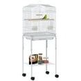 thumbnail image 1 of PawHut 49" Large Rolling Bird Cage Cockatiel Play House Perch Swing, White, 1 of 10