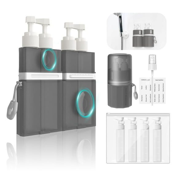 Juego de botellas de viaje YOTIME, ventosa de silicona al vacío 4 en 1