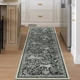 thumbnail image 6 of Garvee 2'x6' Print Runner Rug, Modern Washable Living Room Rug, Non Slip Non-Shedding Botanical Floor Carpet, Soft Stain Resistant Indoor Rug for Bedroom Hallway Kitchen,Black, 6 of 8