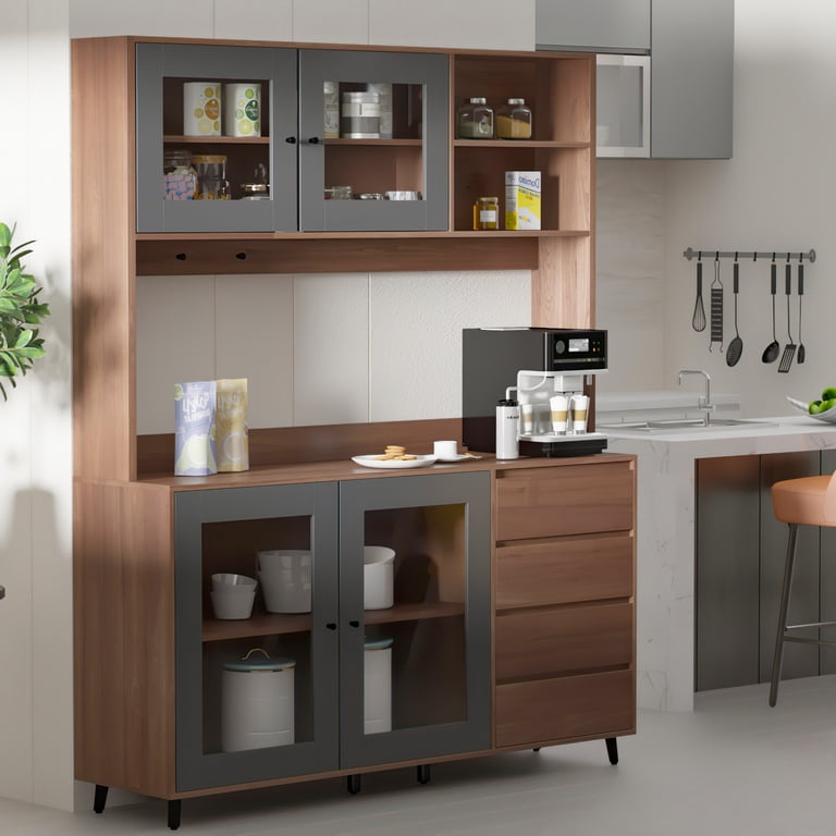 Brown Small Kitchen Storage Cabinets