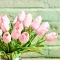 thumbnail image 3 of Luxtrada 20Pcs Tulips Real Touch Artificial Flowers Fake Tulips Arrangement Bouquet for Home Kitchen Office Wedding Spring Holidays Valentine's Day Decor (Pink), 3 of 7