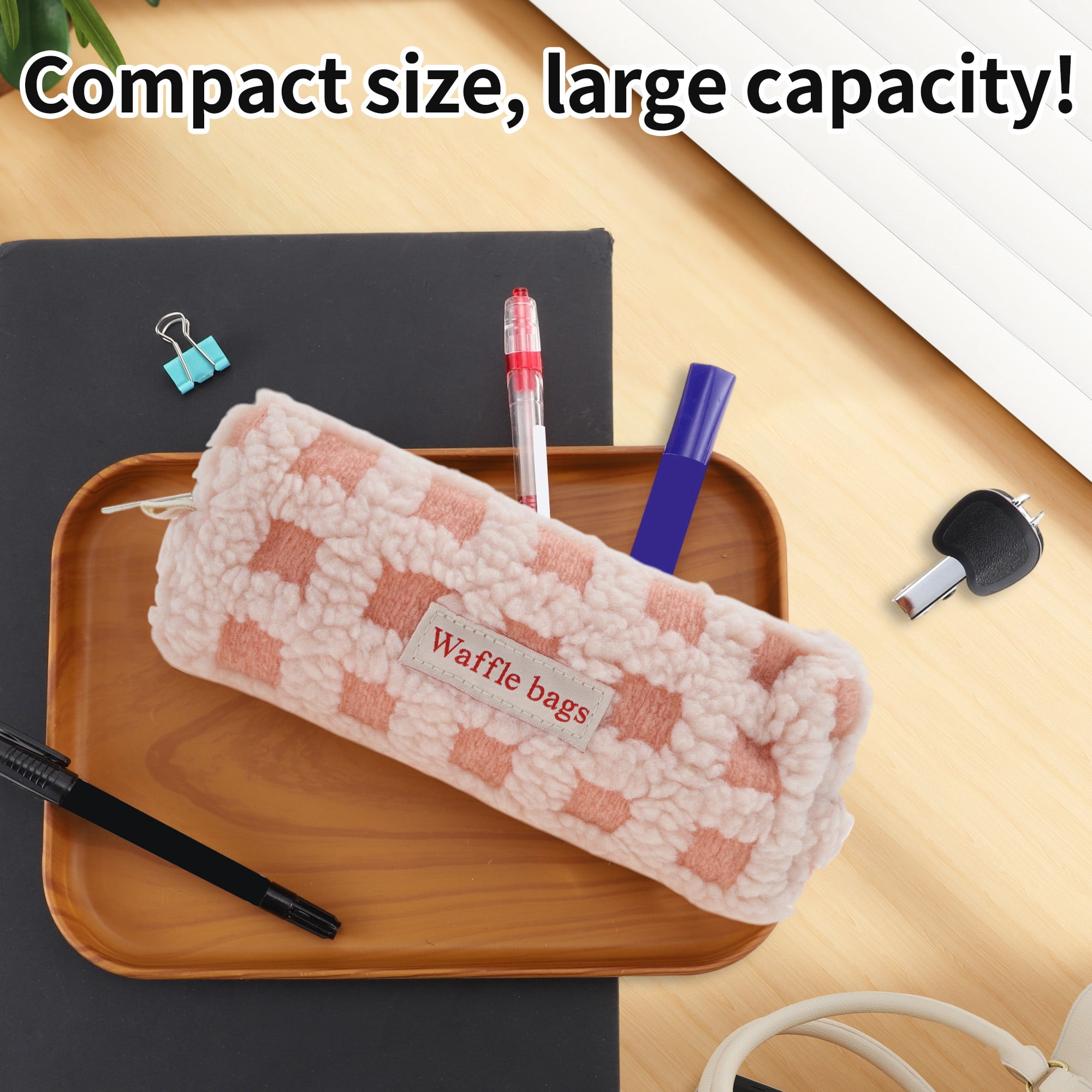 Unique Bargains Pencil Case Large Capacity Pen Pouch, Aesthetic Pencil Organizer Pink