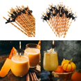 thumbnail image 2 of 25pcs/set Flexible Straw Eye-catching Paper Decorative Halloween Skull Batman Spider Straw For Daily Use, 2 of 4