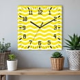 thumbnail image 6 of Yellow Moire Wooden Wall Clock Silent Non Ticking, Water Ripple Stripe Farmhouse Square Wall Clocks Battery Operated, Decor Clock for Home Office, Living Room, Kitchen, 10 Inch, 6 of 9