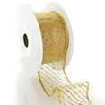 thumbnail image 2 of Ribbon Traditions Metallic Banded Edge Sheer Diagonal Wired Ribbon 2 1/2" by 10 Yards - Gold, 2 of 4