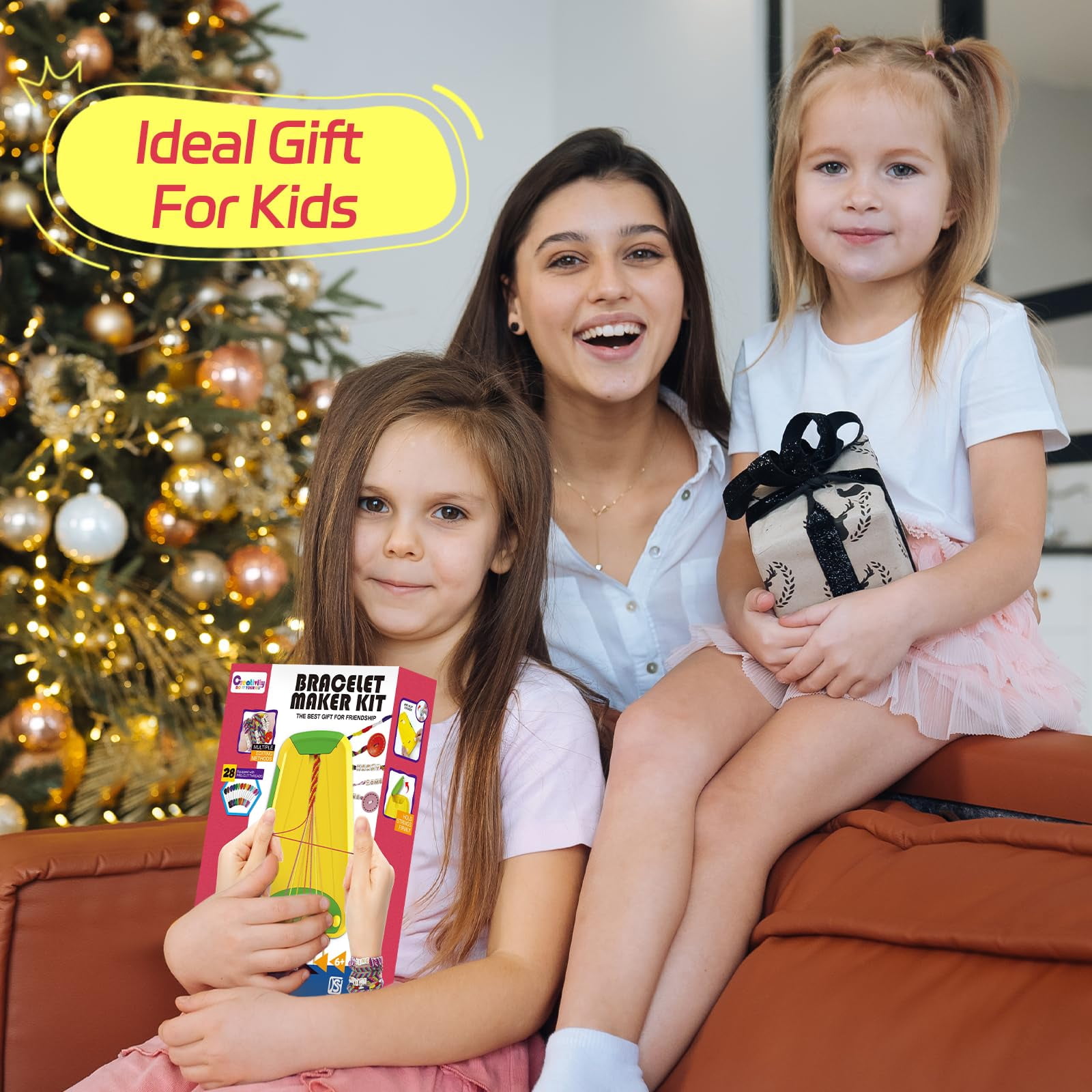 Arts and Crafts for Kids Ages 8-12,Friendship Bracelet Making Kit for Girl,Kids Jewelry Making Kit with 28 Pre-Cut Threads,Christmas Birthday Gifts for Ages 6 7 8 9 10 11 12 Year Old Pink