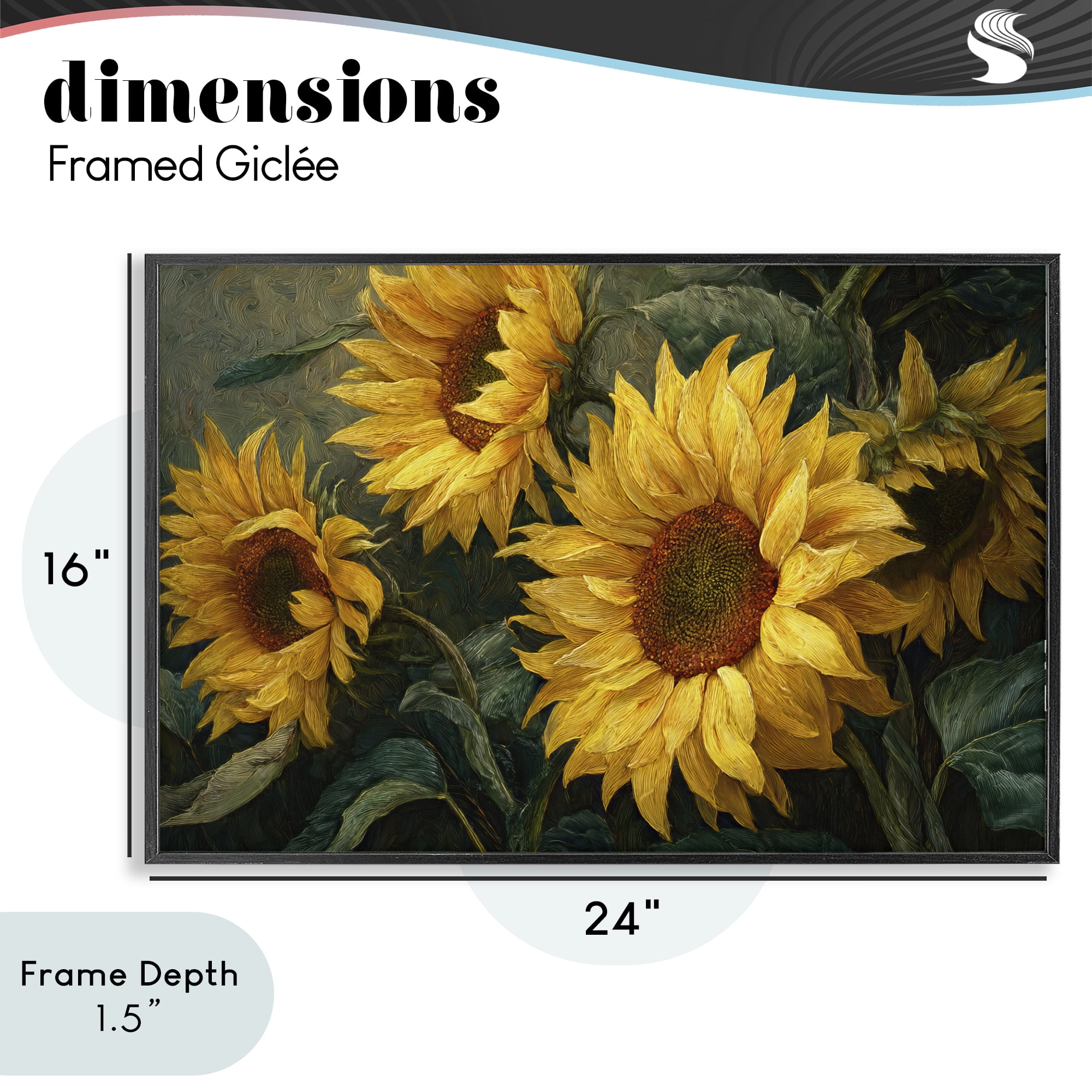 Stupell Industries Sunflowers For The Soul Black Framed Giclee Art, design by Tina LeCour