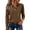 Brown,#058, variant on Polo Shirts for Women Long Sleeve Collared Button Golf Work Cute Summer Tops | Lightweight, Quick Dry, Three Quarter Length, Solid Color, Loose Fit, Beach, Workout, Athletic, Walking ,Holiday,L