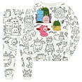 thumbnail image 3 of oqasdz Kids Cartoon DIY Hand Painted Homewear Set Colouring Pajama Sets for Boy and Girl Can Play with and Wear Set Relaxed Fit Pajama Set, 3 of 7