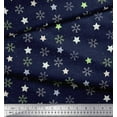 thumbnail image 3 of Soimoi Blue Cotton Voile Fabric Snow Flakes & Star Print Fabric by the Yard 42 Inch Wide, 3 of 3