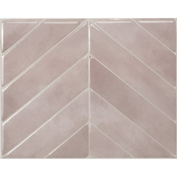 Smart Tiles Dosseret Autocollant à Peler et Coller, 5 Carreaux Adhésifs, Chevrons Rose, 11,43 Pouces X 9 Pouces