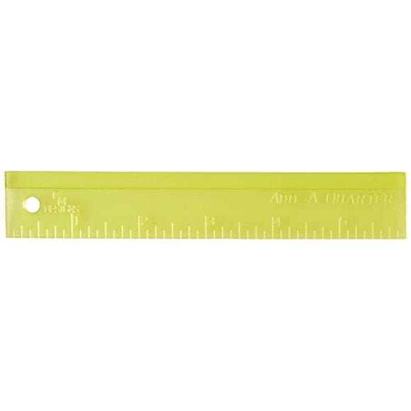 CM Designs Add-A-Quarter 6 Inch Yellow Ruler, 6"