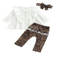 thumbnail image 3 of CNKOO Infant Baby Girls Clothes Sets Ruffles Long Sleeve Button Tops+Leopard Printed Pants+Headband 3-24M, 3 of 7