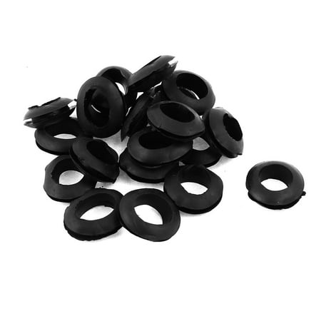 

20pcs 12mm Inner Dia Black Rubber Electrical Round Wire Grommets Gasket