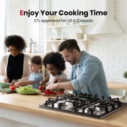 Gasland Chef GH60SF 24 4 Burner Built-in Gas Stove Top,NG/LPG Convertible Cooktops with Griddle,Stainless Steel