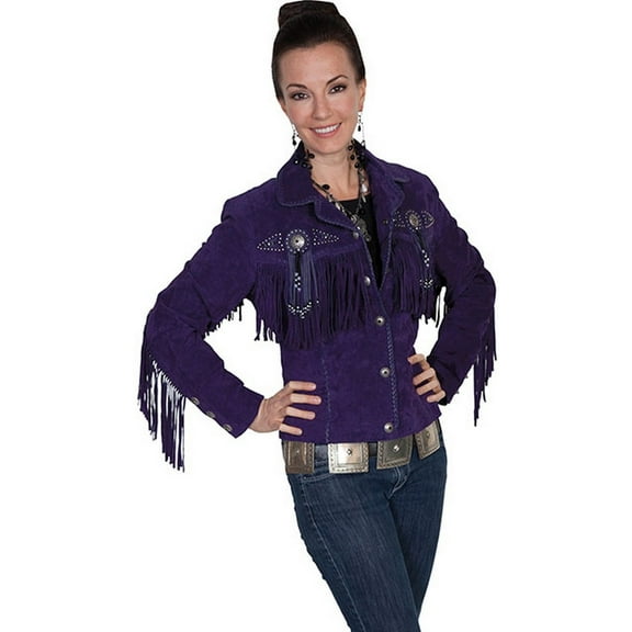Scully Western Jacket Womens Leather Beaded Fringe Fitted L152