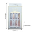 thumbnail image 3 of Beauos Clearance 12 Pieces of False Nails Lengthened Trapezoidal Ballet Nails Nail Enhancement Diy Point Drill European and American Long Nails, Fake Nails Clearance Sale, 1 Box X False Nails, 3 of 9