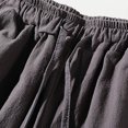 thumbnail image 4 of Two Piece Pants Sets Mens Two Piece Solid Cotton Linen 3/4 Sleeve V Neck Tops and Shorts Set, 4 of 10