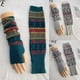 thumbnail image 3 of Teenagers Winter Half -finger Snowflake Print Mitten Knitted Touchscreen Gloves, 3 of 5