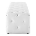 thumbnail image 2 of Modway Amour 60" Tufted Button Entryway Faux Leather Bench in White, 2 of 7