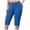 Blue, variant on Women Capri Pants Plus Size Stretch Knee Length Leggings Elastic Waist Casual Summer Ladies Pull On Capris (Black, XXL)
